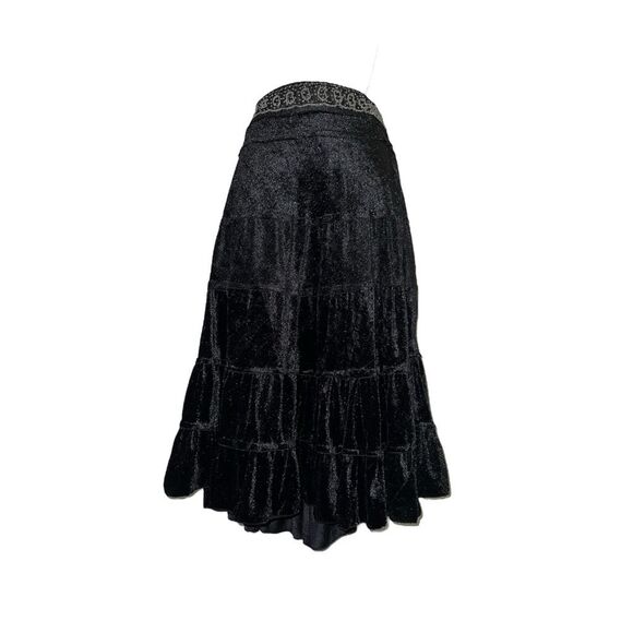 Women’s Black Velvet Whimsy Midi Celestial Skirt SMALL - Picture 1 of 8